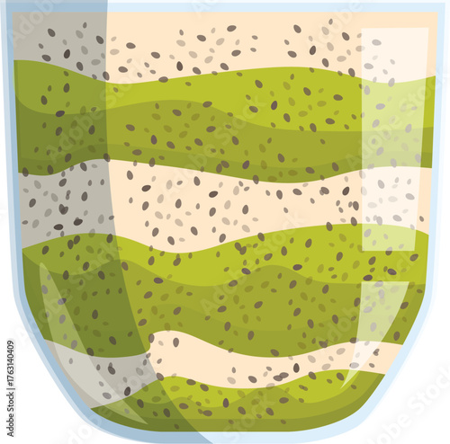 Delicious chia seed pudding with matcha green tea layers makes a healthy and refreshing breakfast or snack