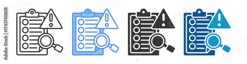 Risk Assessment Icon Set Multiple Style Collection