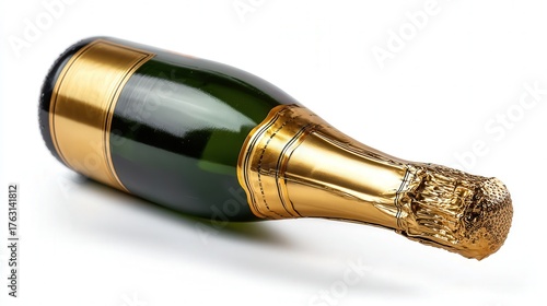 Champagne bottle isolated on white background