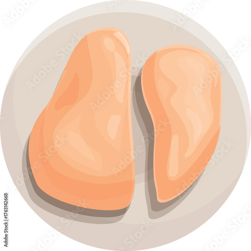 Raw chicken breasts on a plate, perfect for preparing a healthy and delicious meal