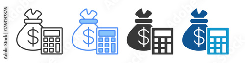 Budget Icon Set Multiple Style Collection