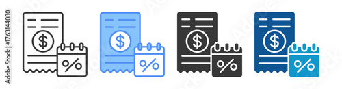 Tax Icon Set Multiple Style Collection