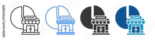 Market Share Icon Set Multiple Style Collection