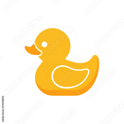 Yellow rubber duck toy illustration for bath time fun and childhood play