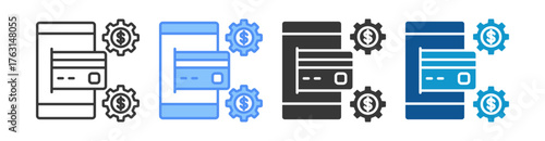 Credit Icon Set Multiple Style Collection