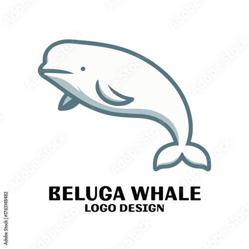 Beluga Whale Vector Logo Design