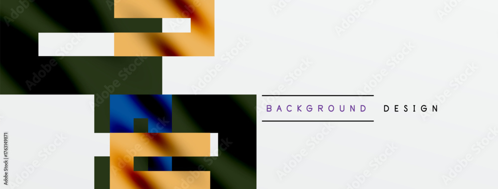 Naklejka premium Abstract geometric shapes, vibrant colors, modern design. Minimalist composition with white space, suitable for backgrounds.