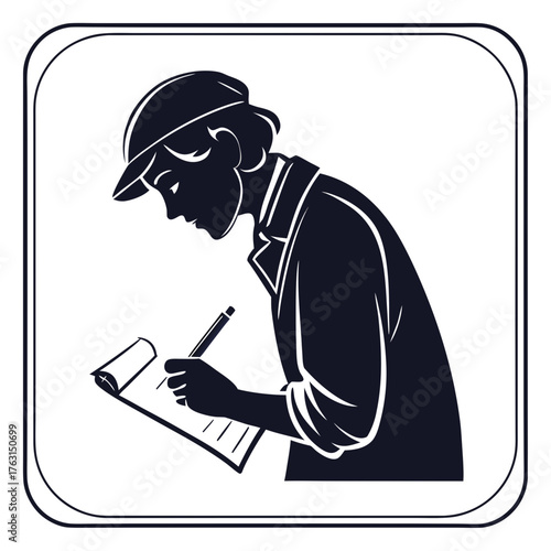 Man writing on a clipboard