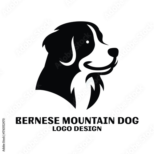 Bernese Mountain Dog Vector Logo Design