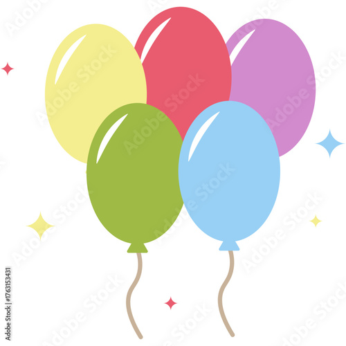 New Year Balloons Icon