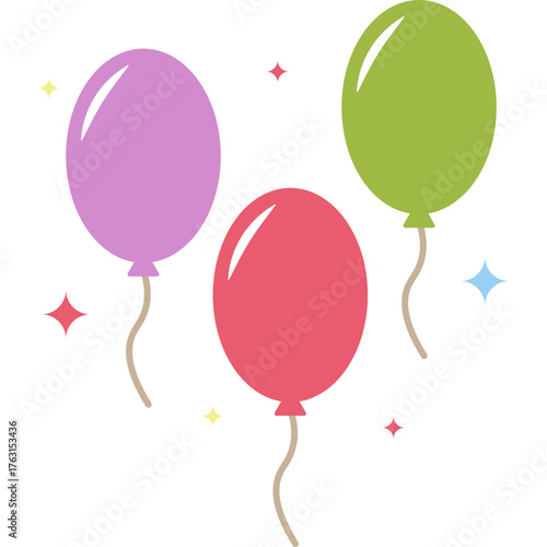 New Year Balloons Icon