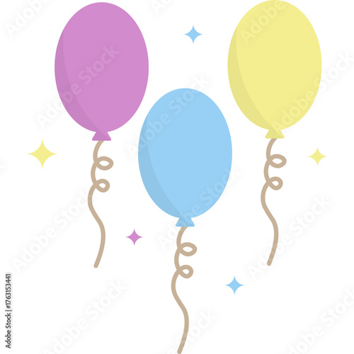 New Year Balloons Icon