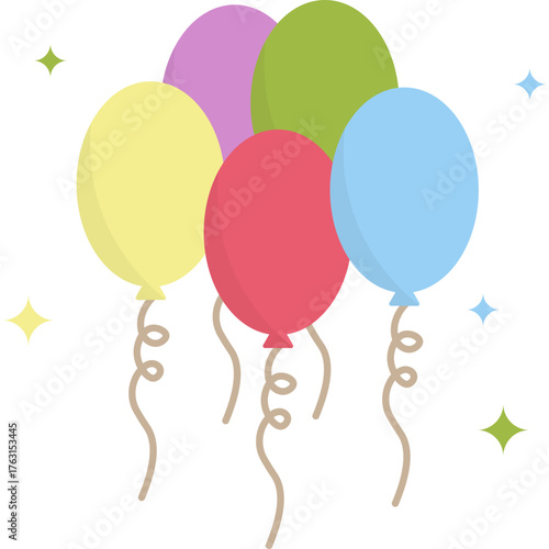 New Year Balloons Icon