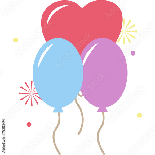 New Year Balloons Icon