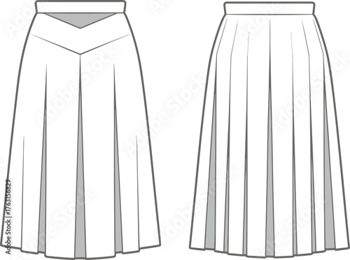 Technical Fashion Flat Sketch of a Sleeveless Maxi Dress with Diagonal Button Closure, Side Slit Opening, Women's Contemporary Apparel Vector Outline Template.