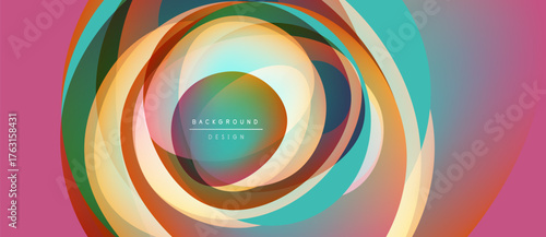 Abstract concentric circles, vibrant colors blend. Modern design, dynamic composition, visually appealing background element.