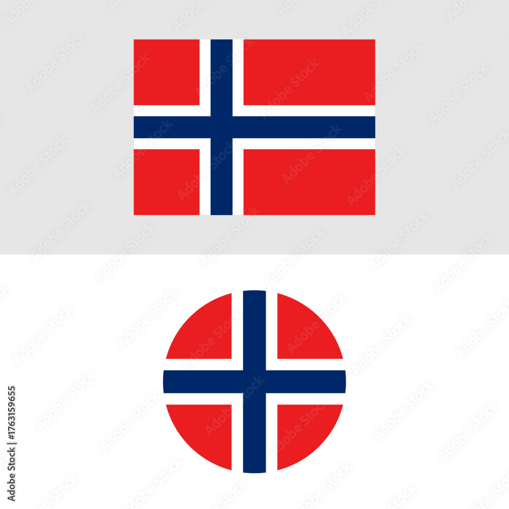Fototapeta premium Norway Flag with Nordic Cross...