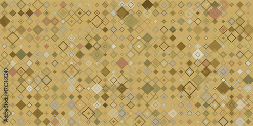 Abstract geometric mosaic with warm earthy square pattern