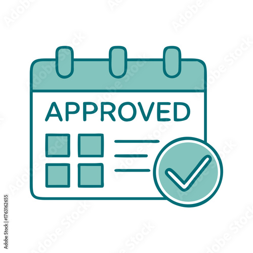 Approved Schedule Confirmation Icon for Web and Graphic Design