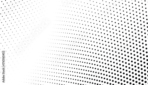 Abstract halftone wave dotted background. Futuristic twisted grunge pattern, dot, circles. Vector modern optical pop art texture.