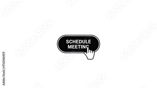 Schedule a Meeting Button Click Animation : Smooth UI motion graphic showing interactive meeting scheduling button press effect on white background