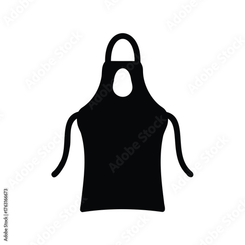 Icon of a black cooking or cleaning apron on a white background