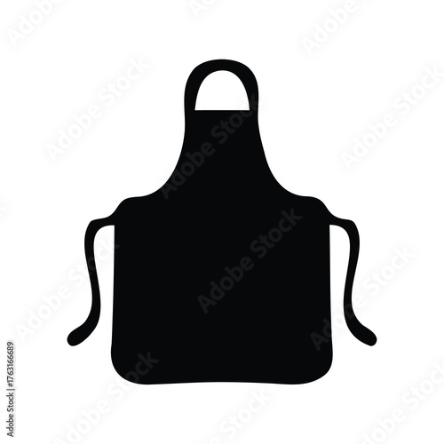 A minimalist black silhouette of a cooking apron for protection against stains