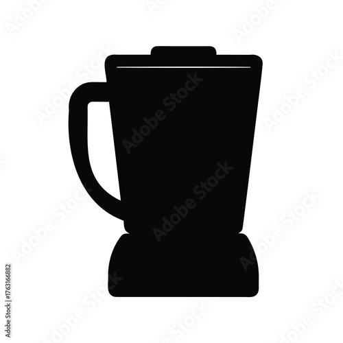 Silhouette image of a modern electric kitchen blender with a handle