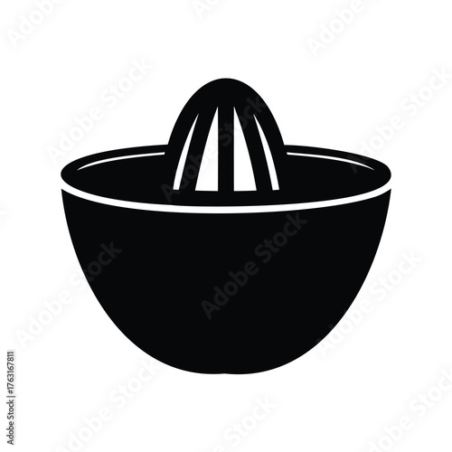 Black and white illustration of a citrus juicer for lemons, limes
