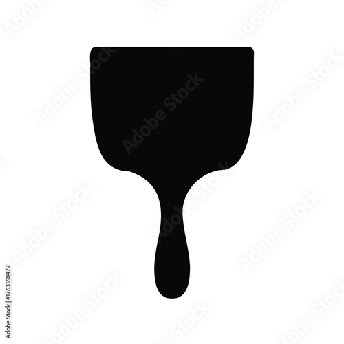 Abstract Silhouette of a Cleaning Squeegee Tool with Handle and Blade