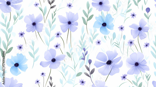 Craft a delicate flower pattern using soft watercolor