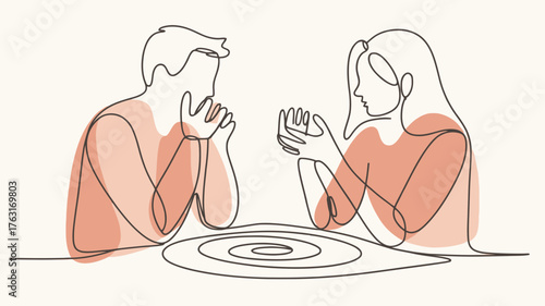 Couple s intimate conversation over a swirl