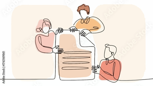 Family together building a large structure