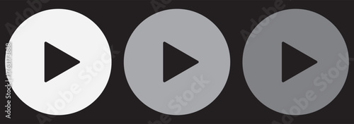 Media player button icons set. start button icon, play button icon, vector, icon set collection.
