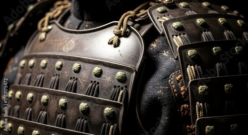 Samurai Armor Detailed Close Up Studio Shot
