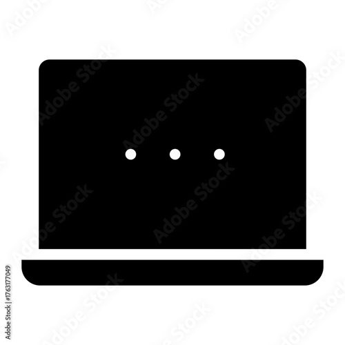 Laptop icon glyph style vector illustration