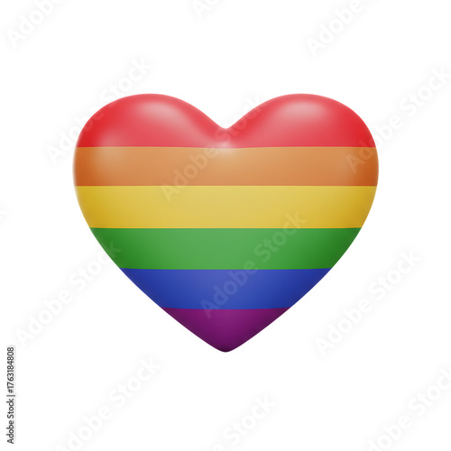 Free Download Vibrant rainbow heart symbol radiates love and pride, celebrating diversity and inclusivity with bold, colorful appeal for any project. - GFXLoad