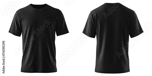 Black T-Shirt Front and Back View