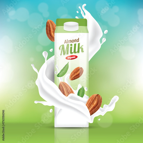 Almond Milk Glass Vectors
