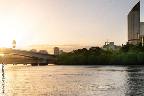 Brisbane River with buildings