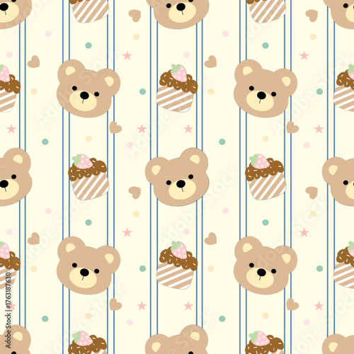seamless background with teddy bears