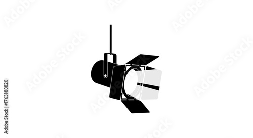 Spotlight isolated on white background, a theatrical light used in stage productions