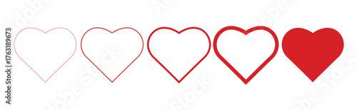 A bright red heart shape on a white background, a symbol of love, passion, and romance perfect for Valentines Day celebration design