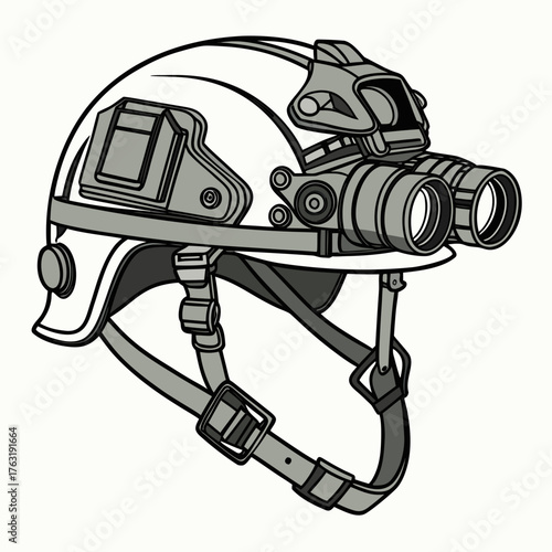 Vector art of modern tactical helmet design