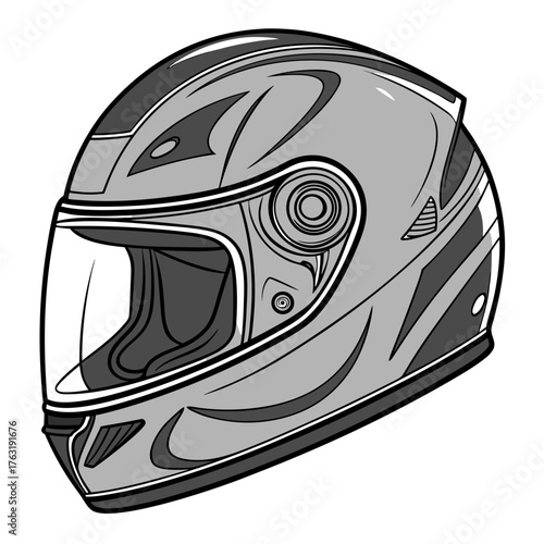 Vector art of motorcycle helmet on