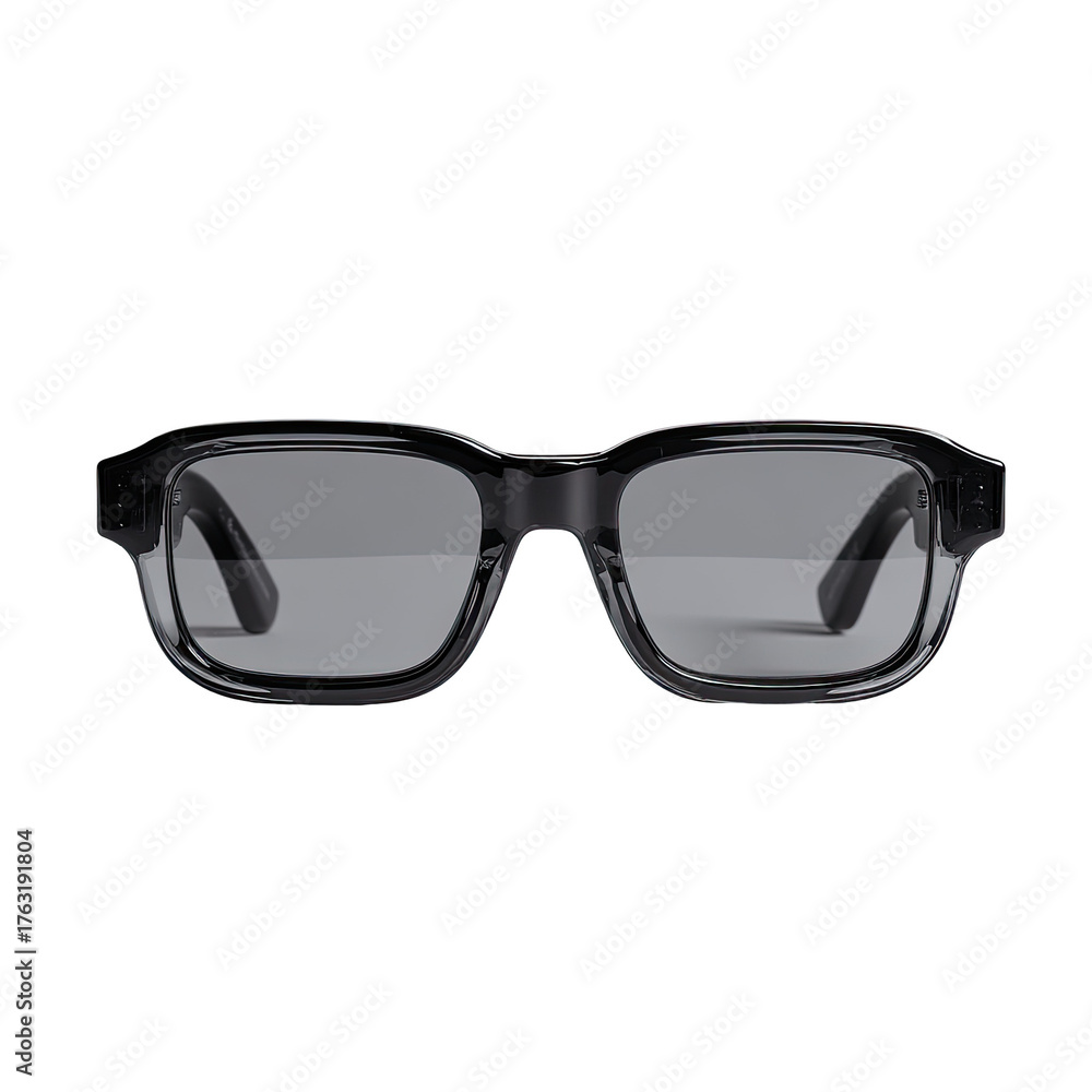 Fototapeta premium A close-up studio shot of a pair of thick-framed rectangular sunglasses