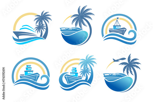 Boat Logo Design Graphic . vector illustration