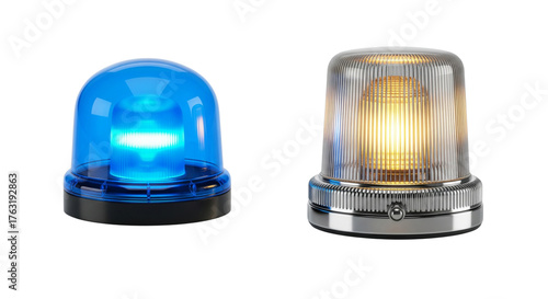 Blue and Amber Emergency Flasher Siren Lights Set
