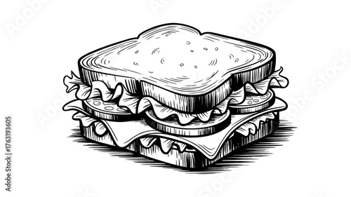 Delicious and hearty sandwich illustration with fresh ingredients
