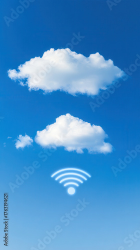 Cloud connectivity illustration digital sky environment conceptual art technology viewpoint wifi symbol integration